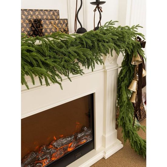 Guirlande De Sapin Artificiel 2,8 M - Vert Réaliste, Effet Real Touch | Décoration Noël Pour Escalier, Cheminée, Fête - 10