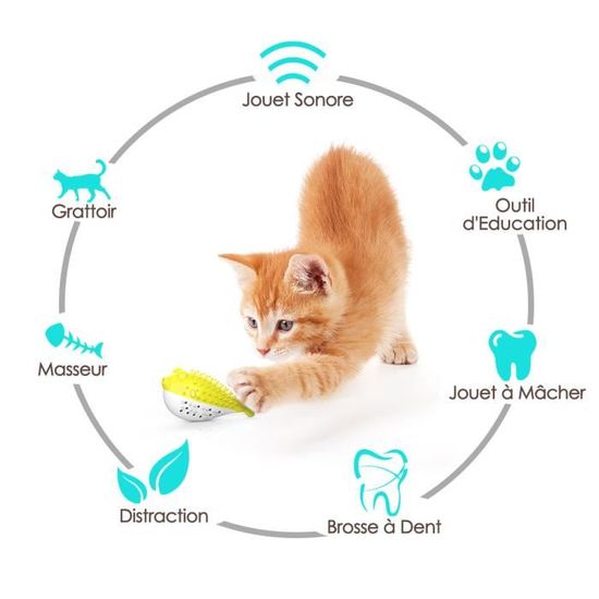 Gegong - 2 Jouets à Mâcher Dentaires Pour Chiot - Avec Couineur - Caoutchouc Souple - Pour Chiens & Chats Petits/Moyens - 1