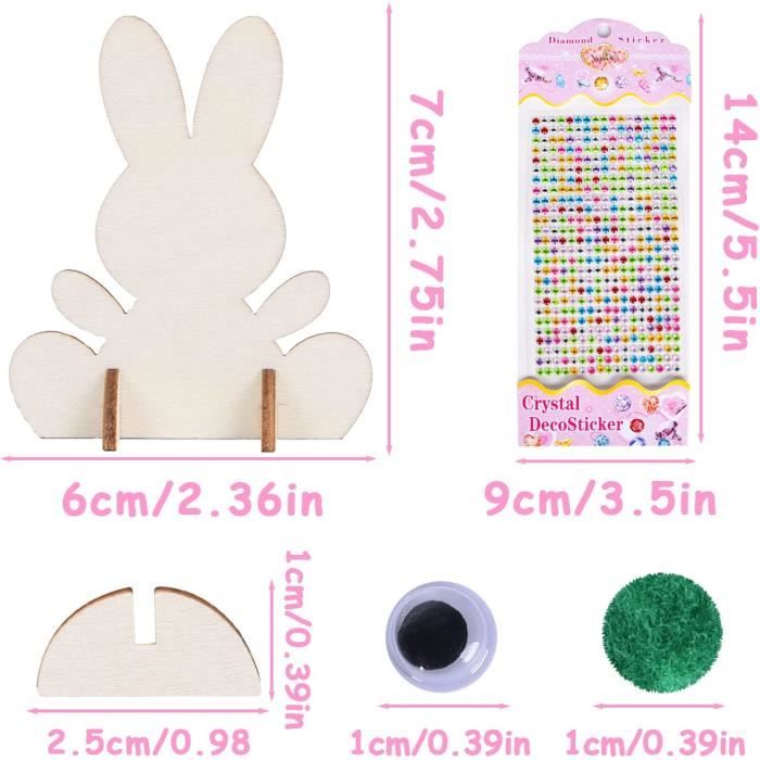 Lot 60 Découpes Bois Pour Artisanat – Lapins, Fleurs, œufs – À Peindre Ou Décorer