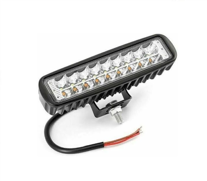 2 Phares LED Travail 12V/24V Avec Gyrophare Flash | 10W Flood Blanc + Strobe Orange