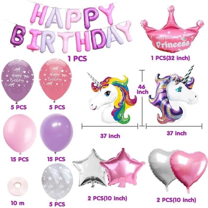 Kit de fête anniversaire licorne - Décoration anniversaire enfant