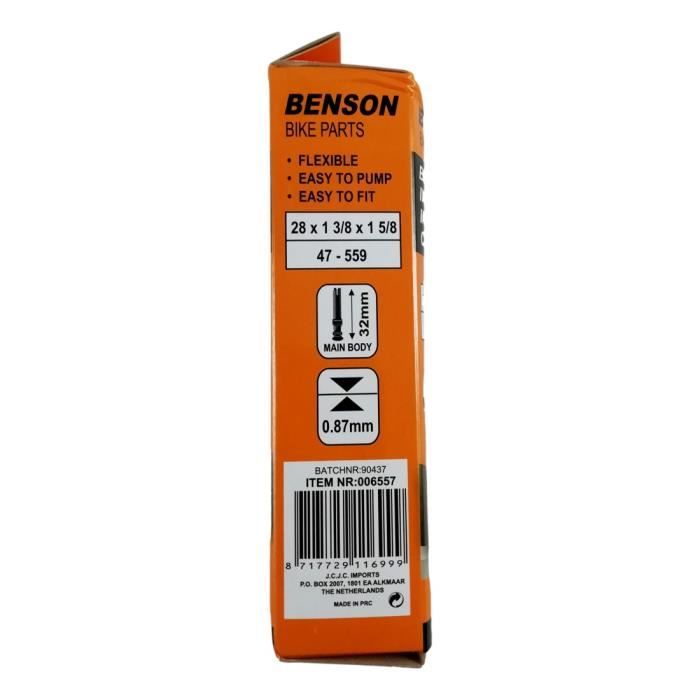 Chambre a Air Pneu de Velo VTC 28 x 0 87mm 47 559 DV 40mm Valve 32mm
