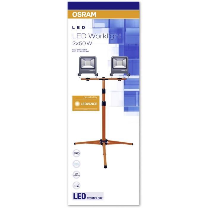LEDVANCE Worklight spot chantier LED trépied 2x50W
