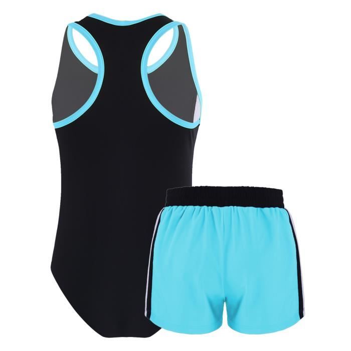 Maillot De Bain 2 Pièces Fille Camouflage - Tankini Et Short De Bain Sportif 3-16 Ans