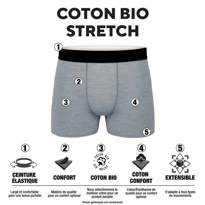 CRAZY BOXER Cale on Homme Coton Bio Boxer Homme Anti irritation