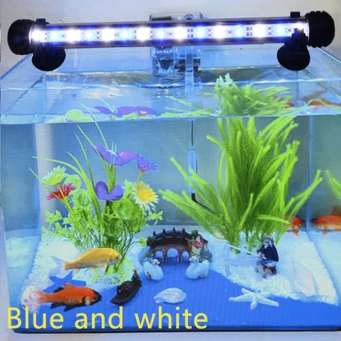 Éclairage Aquarium, avec 3 couleurs de lumière réglables blancbleubleu + blanc, pour aquariums