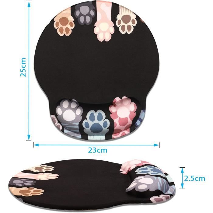 Tapis De Souris Ergonomique Meatanty Avec Support Poignet - Motif Macaron Beignet Rose Mignon