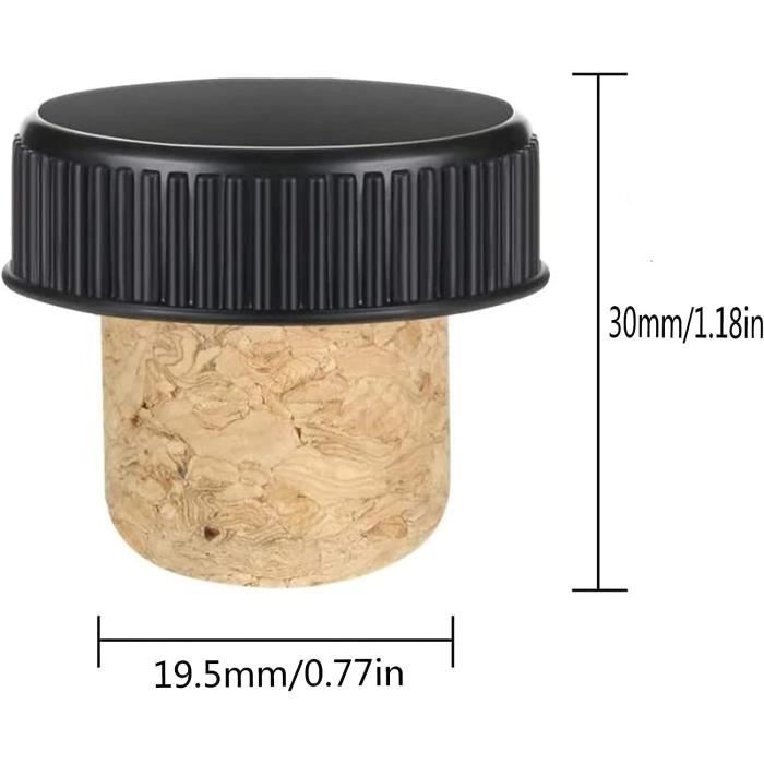 Lot De 10 Bouchons Coniques En Bois Et Liège Naturel - Bouchons Vin Et Bière 20x15x35mm