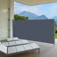 Paravent extérieur rétractable - Gris - 300 x 160 cm - Toile polyester 180 gr/m²-2