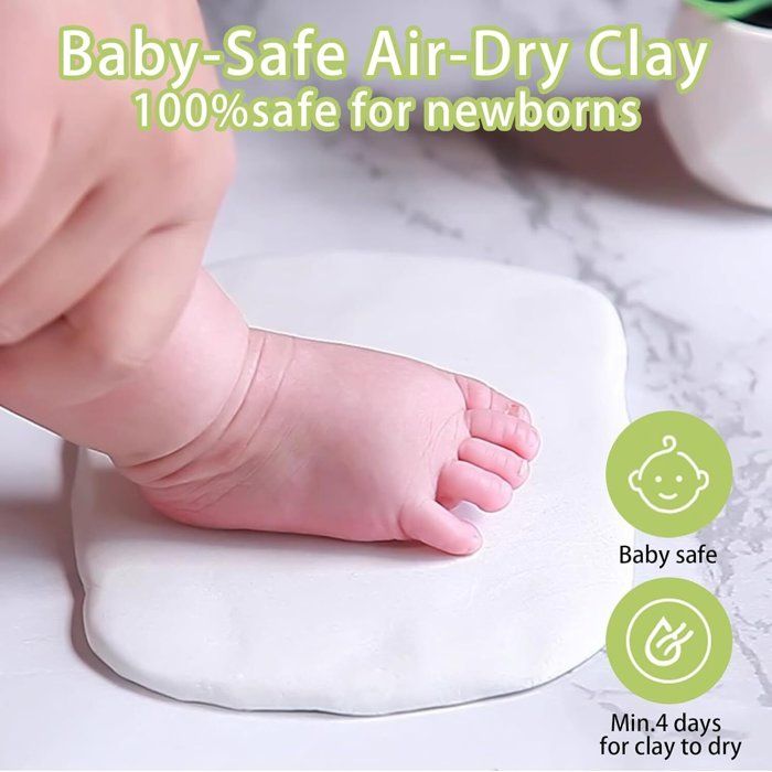 Kit Empreintes Pieds Et Mains Bébé Piti Cot - Cadeau Naissance Baptême - Argile Souple