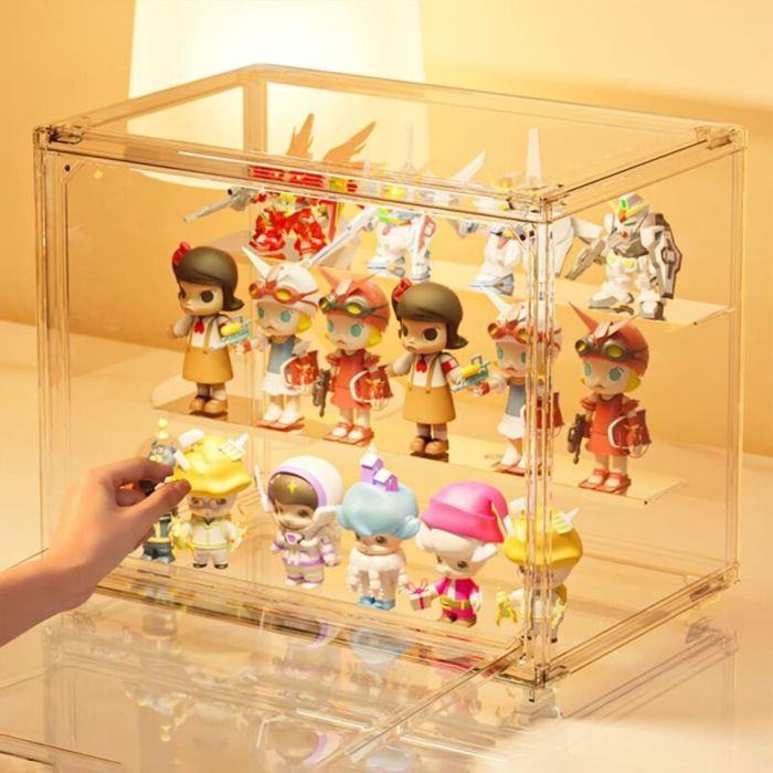 Vitrine Acrylique 27x18x22 Cm – Empilable, Porte Magnétique – Pour Figurines, Pop, Collections – Protection Poussière
