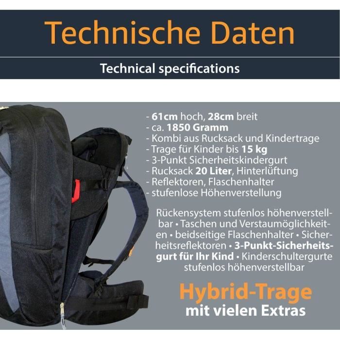 MONTIS WALK Porte b b porte enfant dorsal jusqu 15kg 154