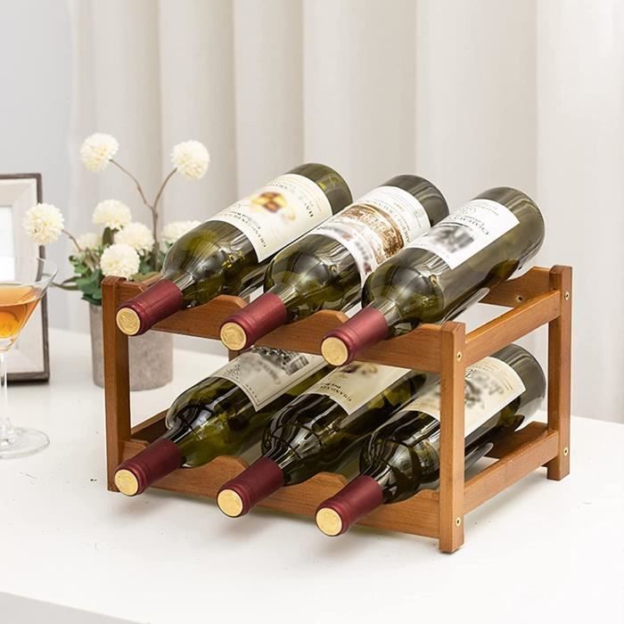 Porte-Vin Triple - Caisse à Vin En Aluminium Léger (3 Bouteilles, Motif Vigne)