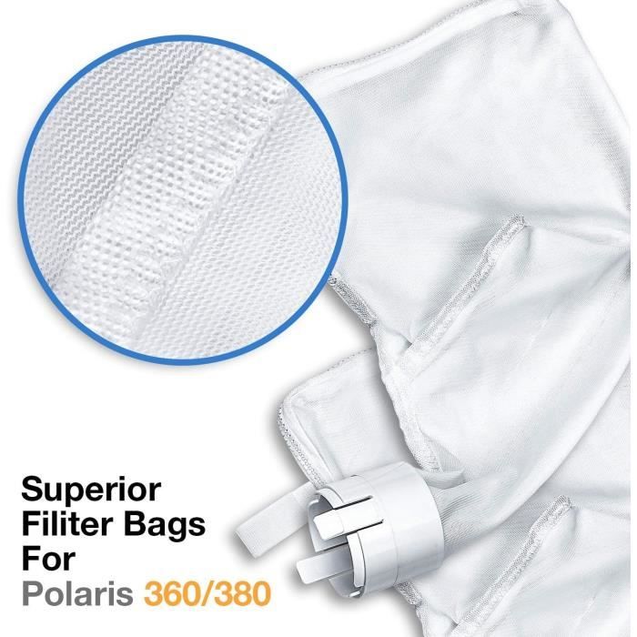 Lot De 2 Sacs Filtrants Pour Nettoyeur De Piscine Convient Pour Polaris360 Et 380 Nettoyeur De Piscine Design Zippe Et Reglable En Blanc 84691489
