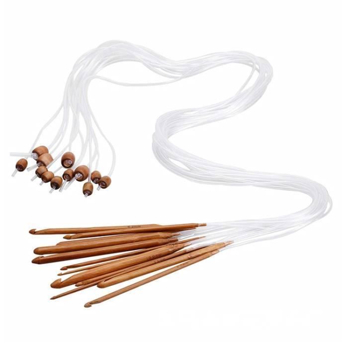 Kit Complet 11 Crochets Tunisien En Aluminium - 27cm, Tailles 2.0 à 8.0mm, Avec Étui (Parfait Débutant)