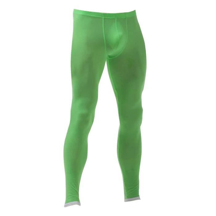 Legging de Sport Homme Collant Elastique Pantalon Sport Gym Fitness Running iixpin Vert Taille M XL