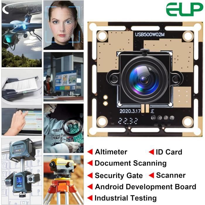 Modulo Fotocamera OV5640 78MM - 5MP Con Autofocus, Angoli 68/72/120/160 Gradi, Interfaccia DVP