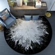 BORLAI® Tapis rond antidérapant tapis d'assise tapis tapis lavable Rotray chaise tapis chambre 140 cm-3