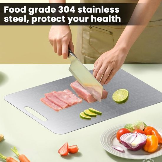 Planche à Découper En Titane S316 - En Acier Inoxydable - Double Face