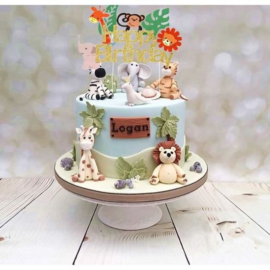 Decorations Pour Gateaux Jevenis Jungle Animaux Gateau Topper Jungle Safari Gateau Topper Jungle Theme Gateau D Annivers 3139 La Cave Cdiscount