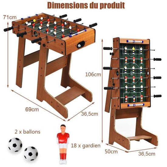 GIANTEX Baby-Foot Pliable, Table de Jeu de Football, Table Soccer