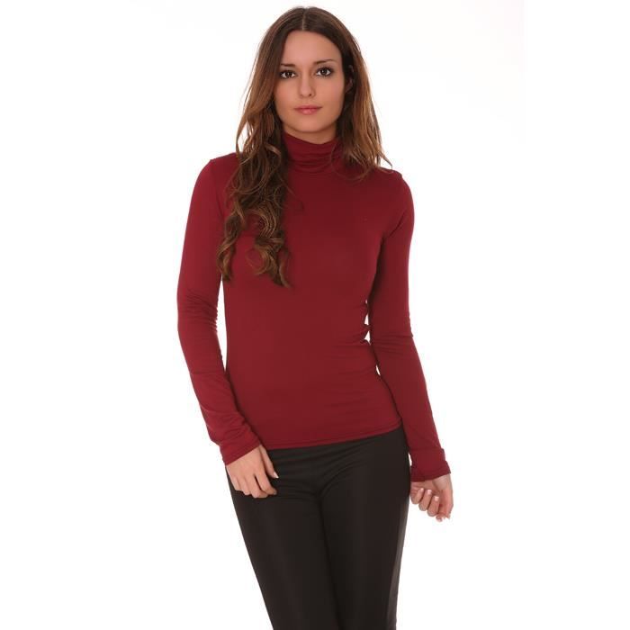 Sous pull sales femme rouge