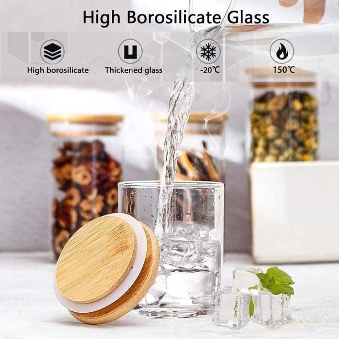 Bocaux conservation verre 8 pcs,  1,6l-1,5l-950ml-800ml-650ml-600ml-350ml-250ml, hermétique bocal en verre  avec couvercle en b 114 - Cdiscount Maison