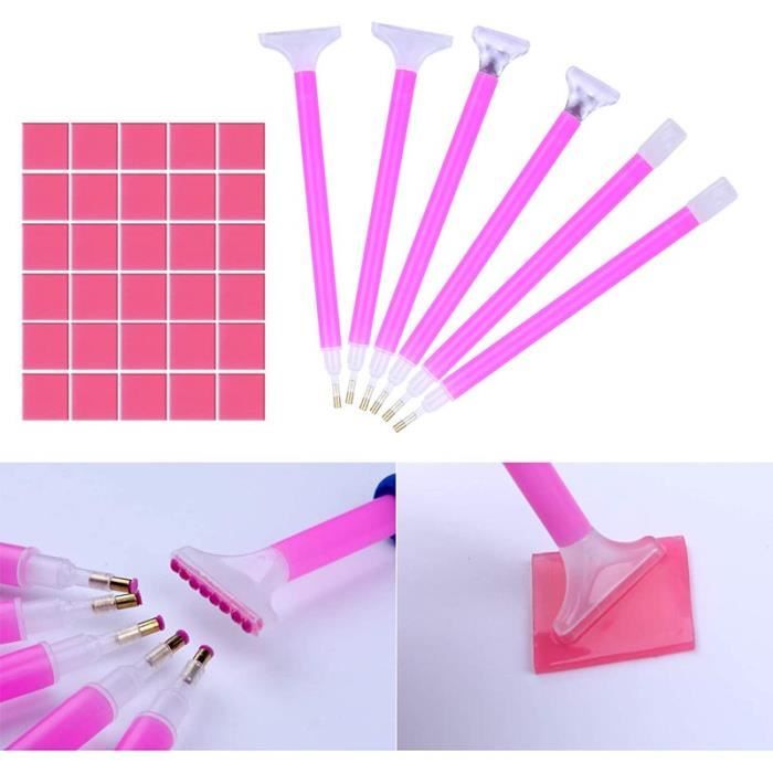 TONAUP Lot De 6 Stylos Peinture Diamant à Faire Soi-MêMe, Accessoires Et Outils De Peinture, 6 Styles, 5D Drill Pen Têtes De Rechange En Métal Pour Résine Diamant