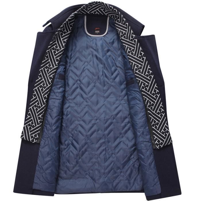Manteau Homme Hiver Pardessus Mi longue Caban Chaud Epaissie Veste Trench en Laine a Col Foulard Mode Bleu Marine RY67389 Bleu marine Cdiscount Pret a Porter