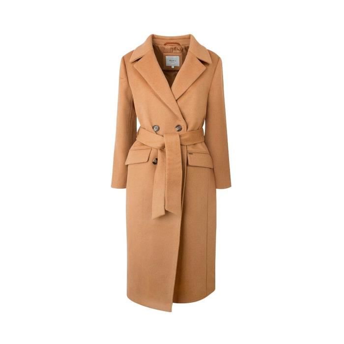 Manteau Long Ceinture Mica Caramel