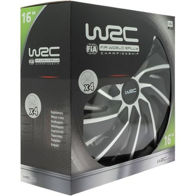 Sparco SPC1393GRSV - Set De 4 Enjoliveurs 13 Pouces Treviso Noir/Argent - Design Racing Authentique