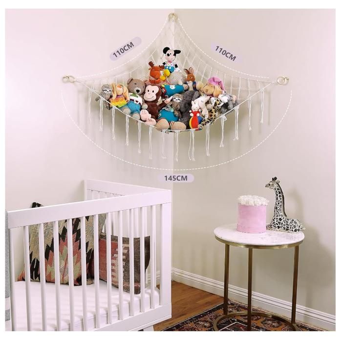 Rangement Peluche, Rangement Peluche Chambre Enfant De Freins 360° Grande Capacité, Range Peluche, économiser de L'espace, pour Salle de Jeux, Crèche, Chambre à Coucher, Chambre, 137 X 41 X 41 CM