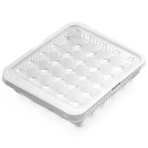 Lot De 12 Boîtes à Œufs En Plastique 30 Cases - Avec Couvercle - Pour Stockage, Transport, Ferme - Résistantes Et Empilables (Blanc)