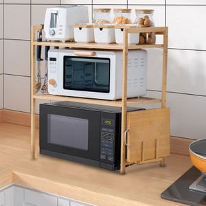 Mxzzand étagère de cuisine pour micro-ondes Support de four à micro Mxzzand étagère de cuisine pour micro-ondes Support de four à micro