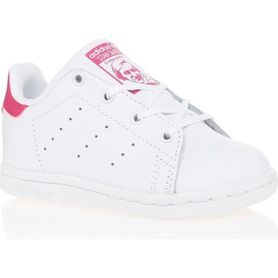 ADIDAS Baskets Stan Smith B b fille Blanc et rose Blanc et