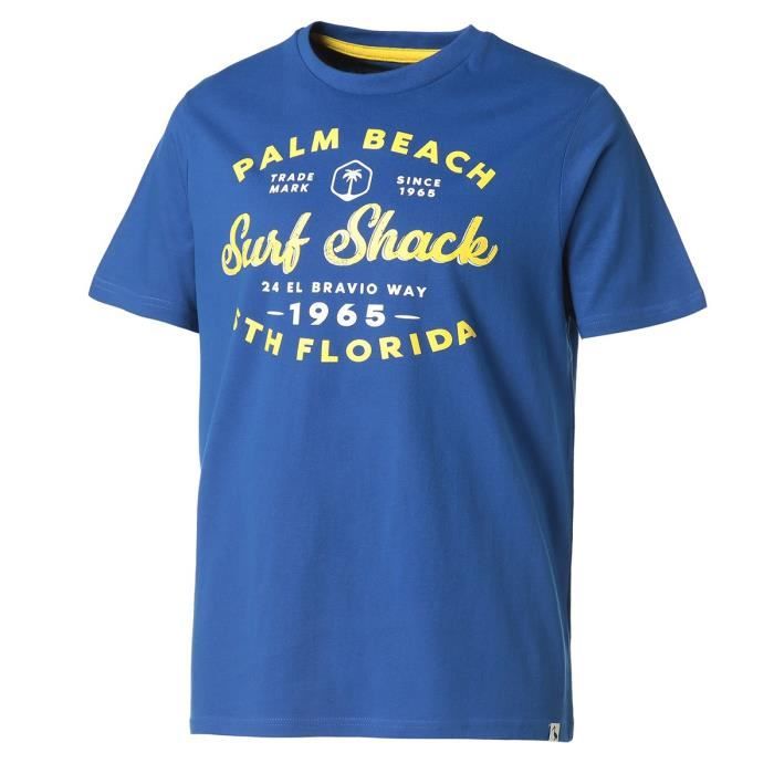 T shirt mc homme 100% coton - sea surf blue