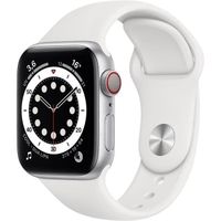 Apple Watch Series 6 GPS + Cellular - 40mm Boîtier aluminium Argent - Bracelet Blanc (2020) - Reconditionné - Excellent état