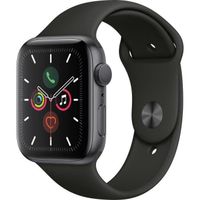 Apple Watch Series 5 GPS 44 mm Boîtier Aluminium Gris Sidéral - Bracelet Noir - M/L (2019) - Reconditionné - Excellent état
