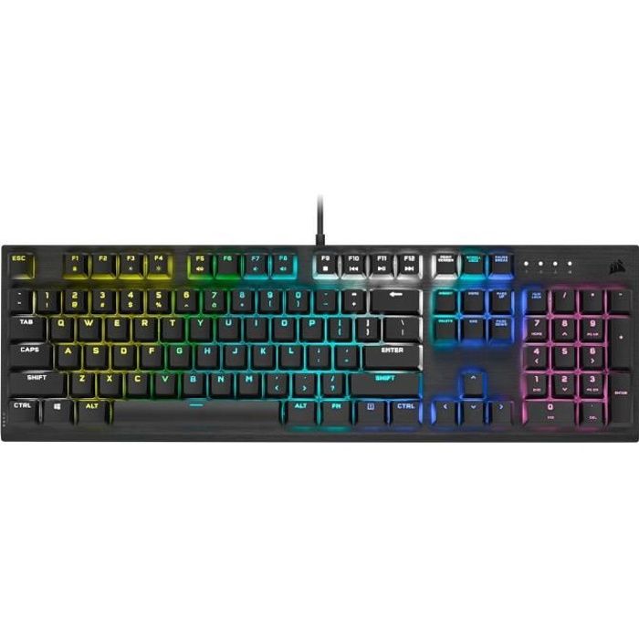 CORSAIR Clavier gamer mécanique K60 RGB PRO  - AZERTY (CH-910D019-FR)