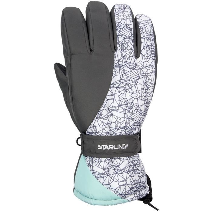 STARLING Gants de Ski Adulte - Gris et Blanc