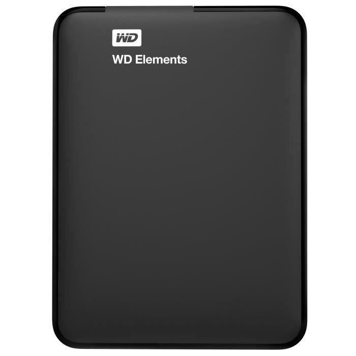 WD - Disque dur Externe - Elements Portable - 4To - USB 3.0 - Noir (WDBU6Y0040BBK-WESN)