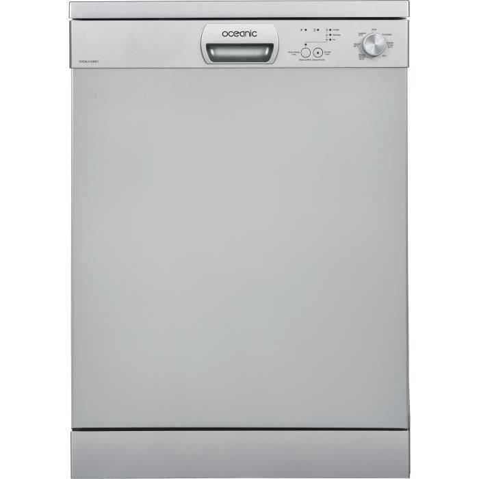 Lave-vaisselle pose libre OCEANIC OCEALV1249S1 - 12 couverts - Largeur 59,8 cm - 49 dB - Silver