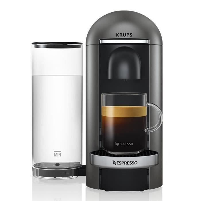 Nespresso Vertuo Plus Titane 1,8L - Machine à café finitions chromées Krups YY2778FD