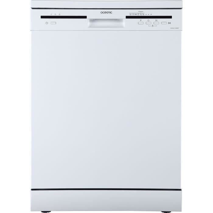 Lave-vaisselle pose-libre OCEANIC OCEALV1249WP - 12 couverts - L 59,8 cm - 49 dB - Blanc
