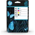 HP 953 Pack de 4 cartouches d'encre noire, cyan, jaune et magenta authentiques (6ZC69AE) pour HP OfficeJet Pro 7700/8200/8700-0