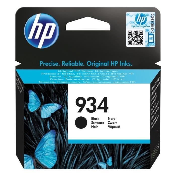 HP 934 Cartouche dencre noire authentique (C2P19AE) pour HP OfficeJet 6230/6820/6830