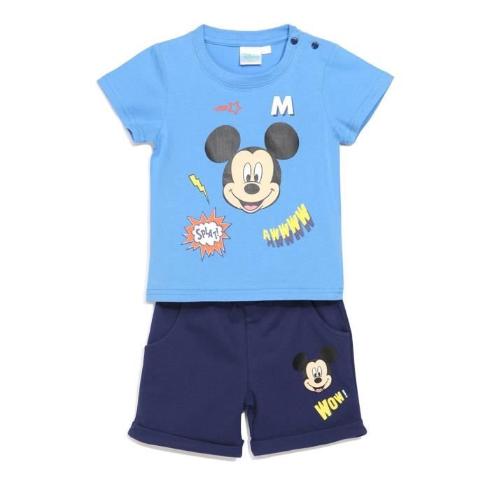 Mickey Ensemble Bleu Bebe Garcon Serigraphie Bleu Cdiscount Pret A Porter