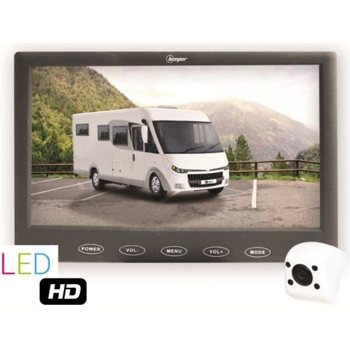 Syst/ème de Stationnement Cam/éra de Voiture Grand Angle avec Cam/éra Avant et Cam/éra Arri/ère /Étanche DOS Cam/éra de Recul sans Fil 10 Pouces Cam/éra de recul Full HD 1080P