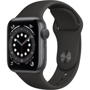 MONTRE CONNECTÉE Apple Watch Series 6 GPS - 40mm Boîtier aluminium Gris Sidéral - Bracelet Noir (2020) - Reconditionné - Excellent état