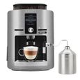 KRUPS YY3069FD Espresseria Machine à café automatique avec broyeur à grain + pot à lait, Ecran LCD, Pression 15 bars, Grise-0